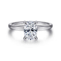 Ali - 14K White Gold Oval Semi-Mount Ring