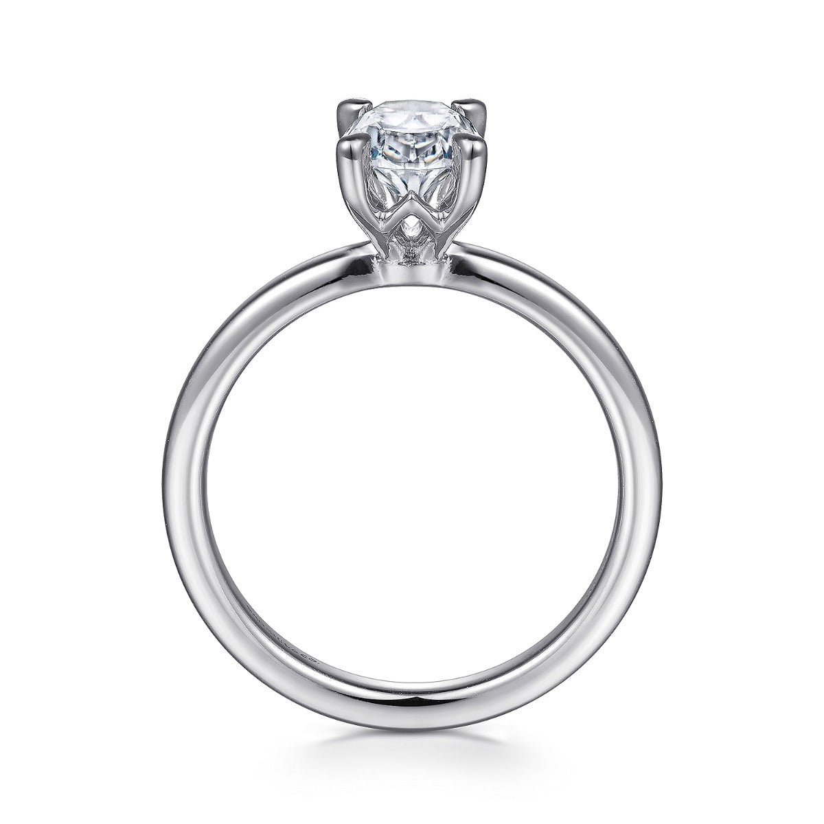 Ali - 14K White Gold Oval Semi-Mount Ring