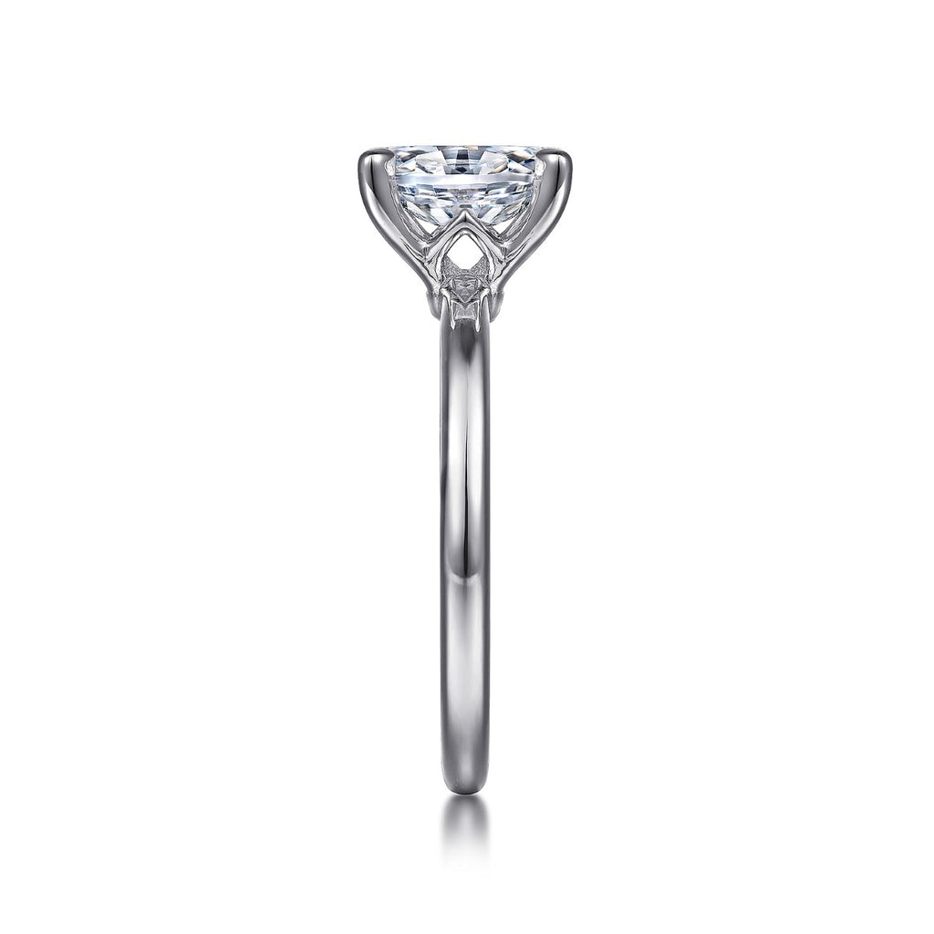 Ali - 14K White Gold Oval Semi-Mount Ring