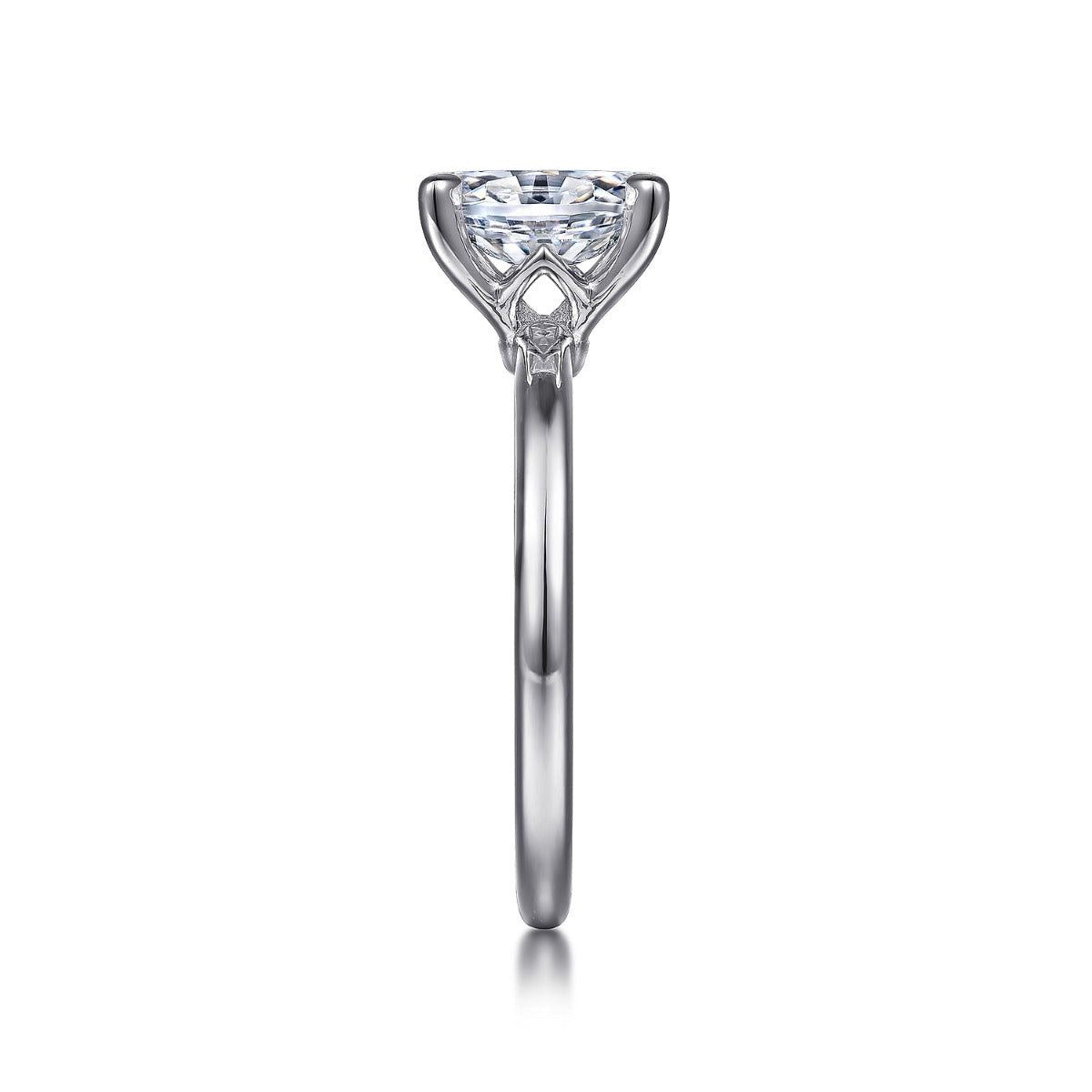 Ali - 14K White Gold Oval Semi-Mount Ring