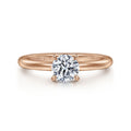 Ali - 14K Rose Gold Round Semi-Mount Ring