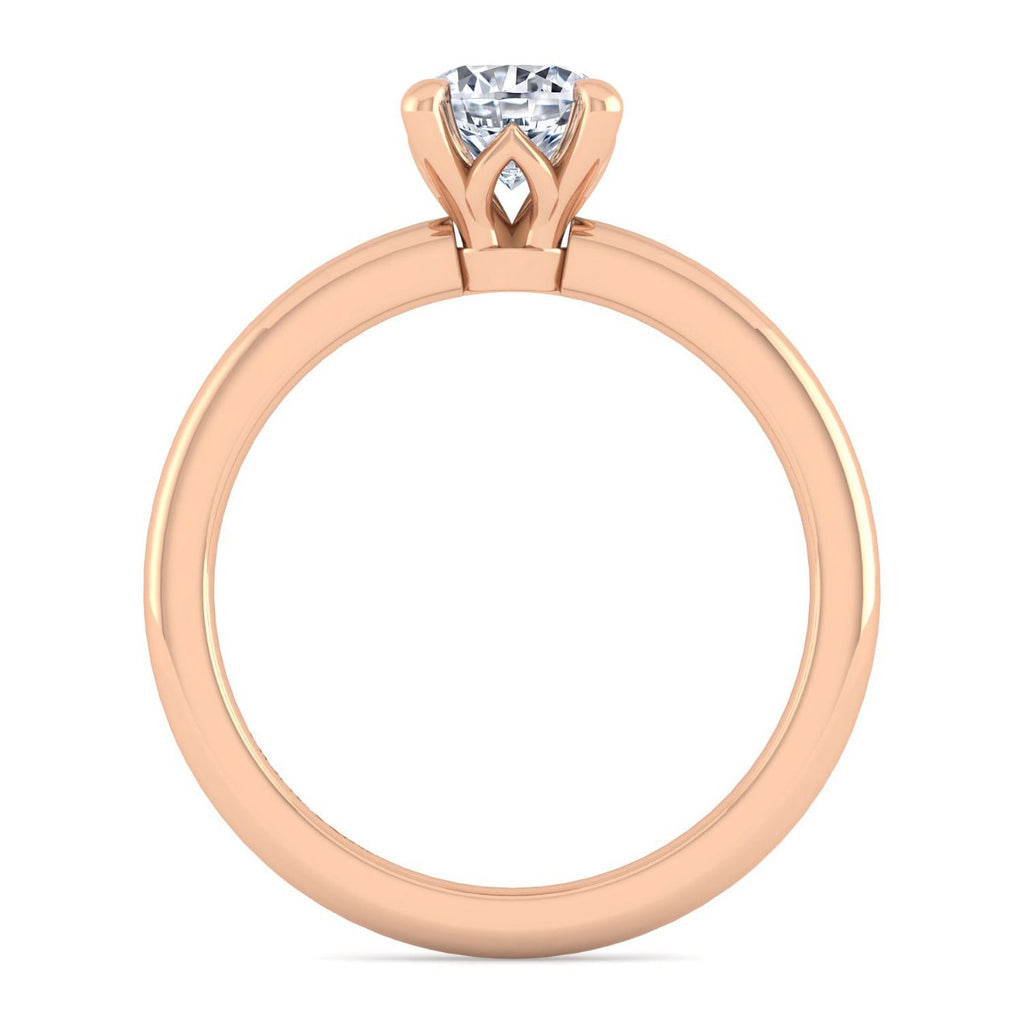 Ali - 14K Rose Gold Round Semi-Mount Ring