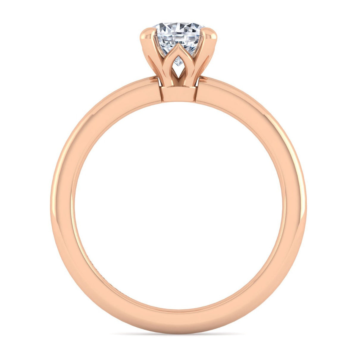 Ali - 14K Rose Gold Round Semi-Mount Ring
