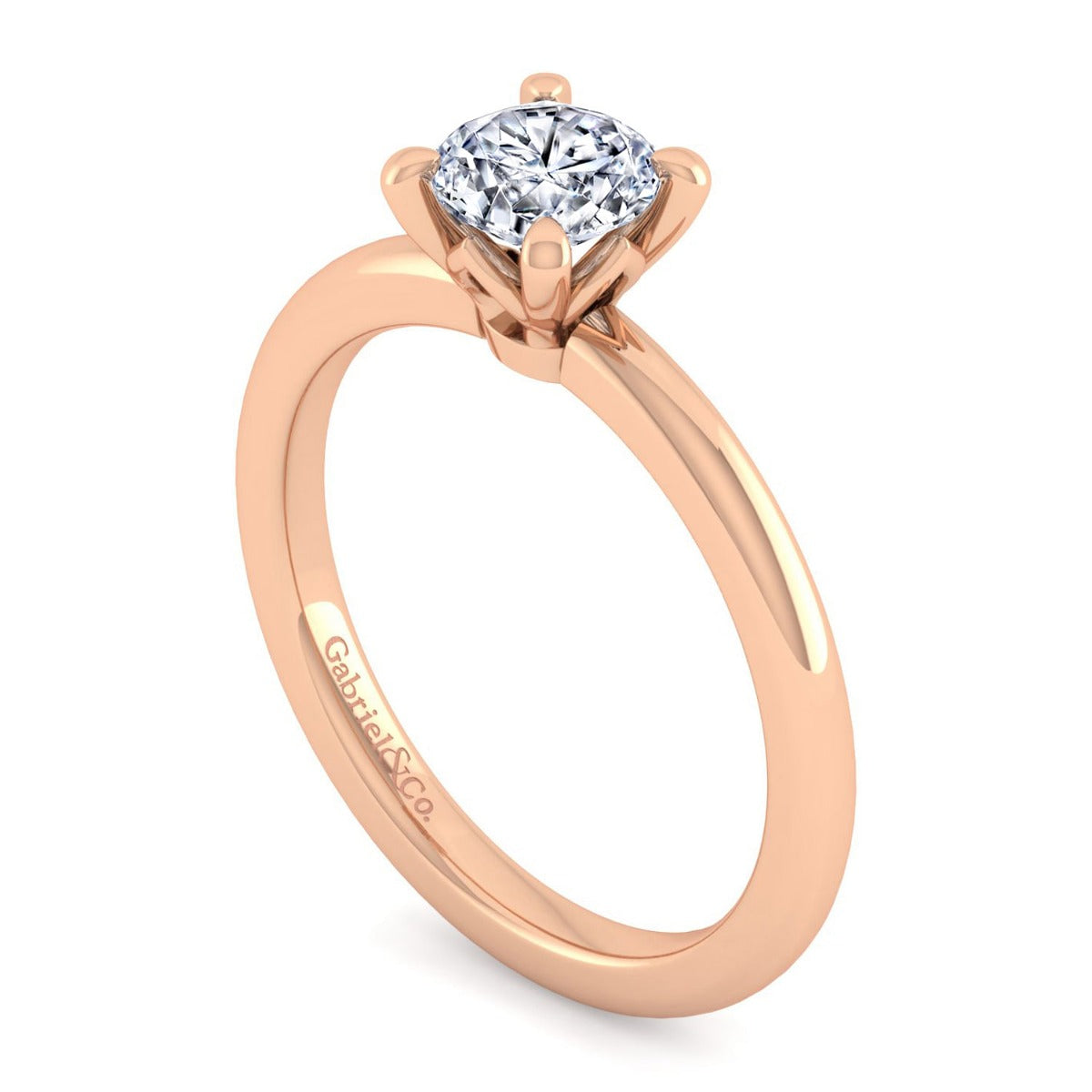 Ali - 14K Rose Gold Round Semi-Mount Ring