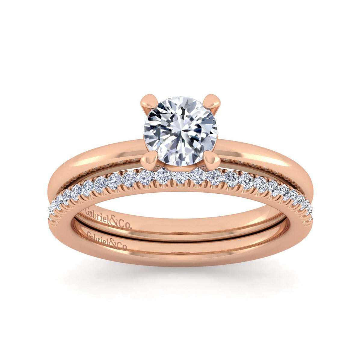 Ali - 14K Rose Gold Round Semi-Mount Ring