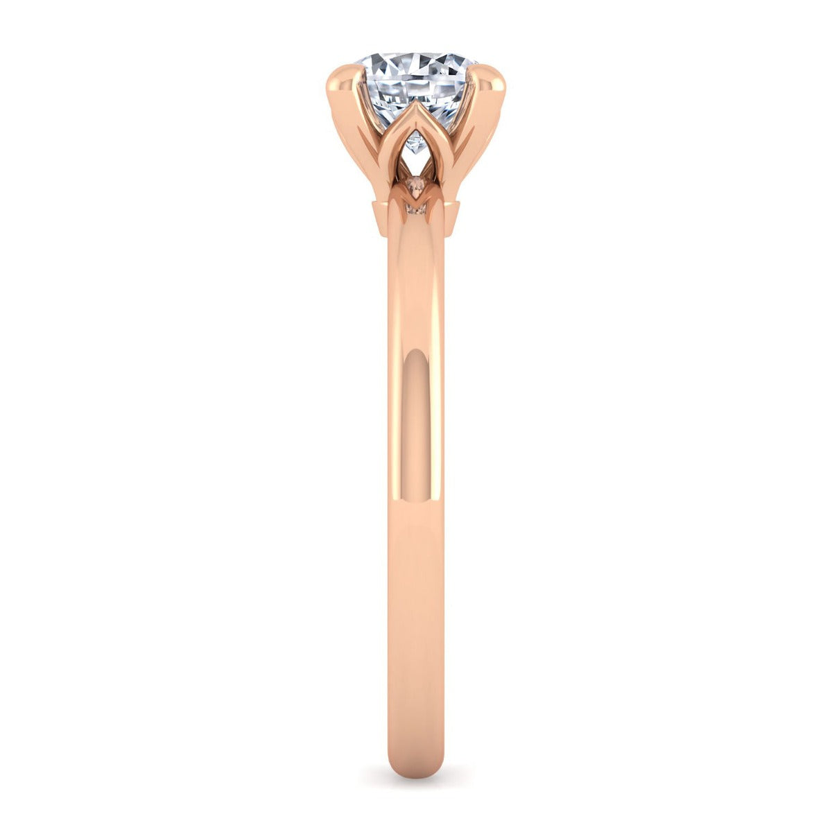 Ali - 14K Rose Gold Round Semi-Mount Ring