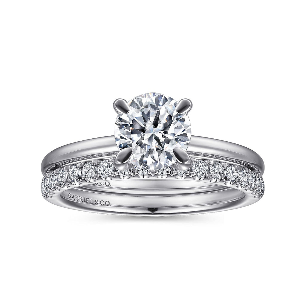 Ali - 14K White Gold Round Diamond Engagement Ring
