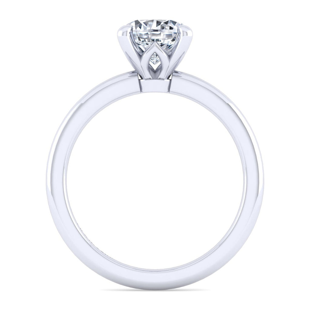 Ali - 14K White Gold Round Semi Mount Engagement Ring