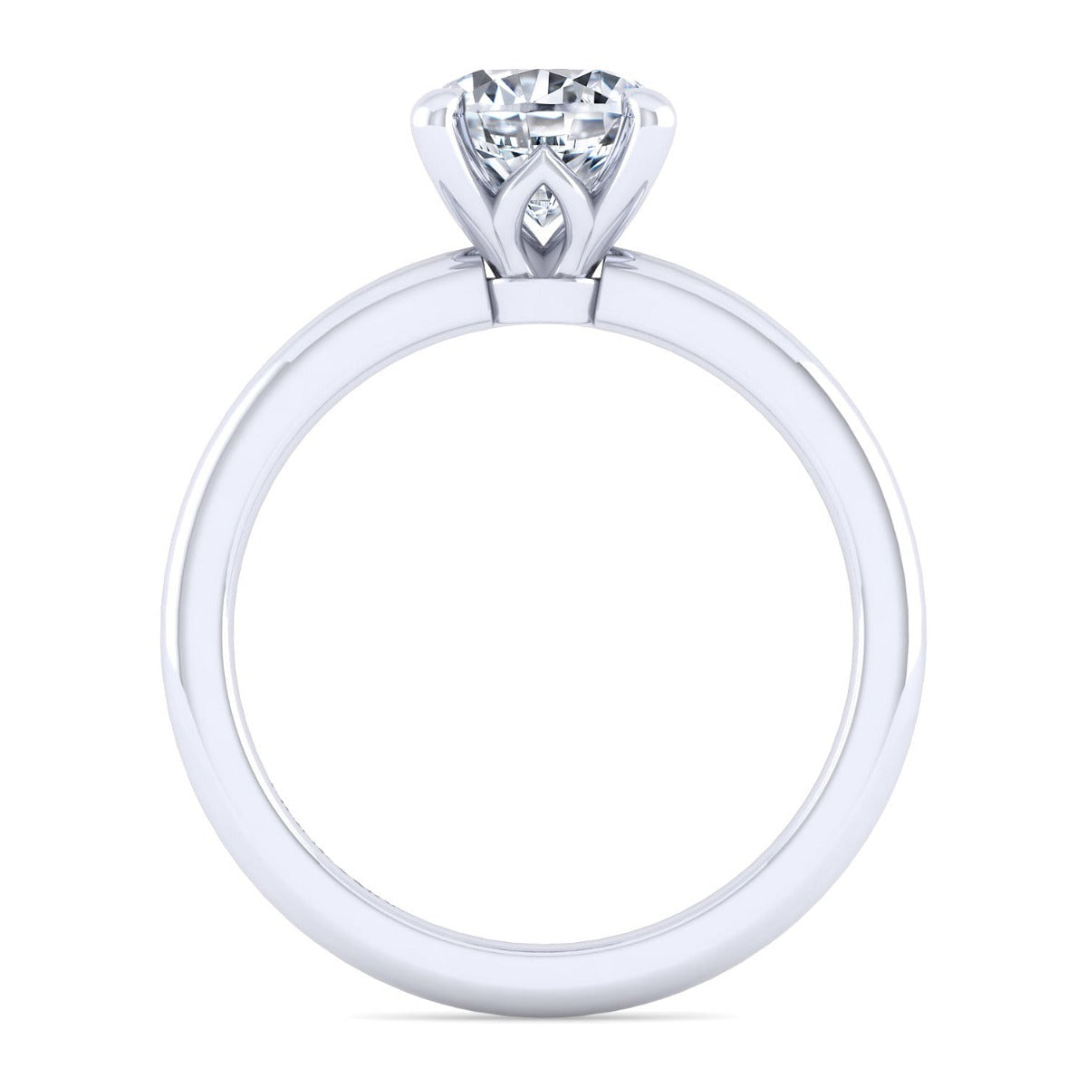 Ali - 14K White Gold Round Semi Mount Engagement Ring
