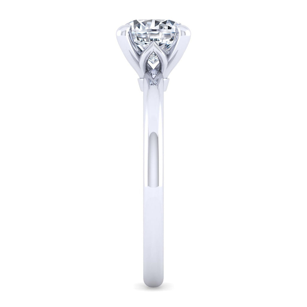 Ali - 14K White Gold Round Semi Mount Engagement Ring