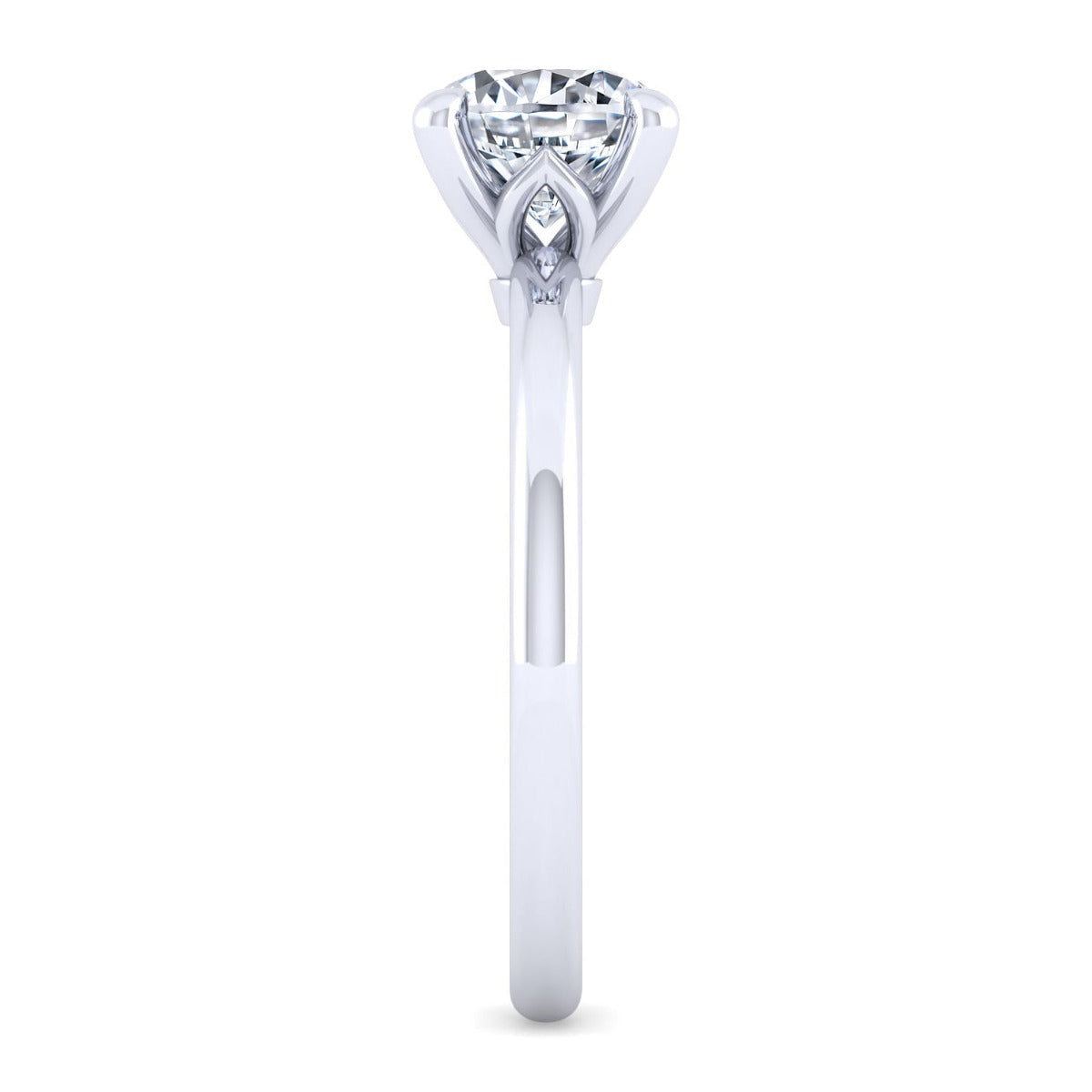 Ali - 14K White Gold Round Semi Mount Engagement Ring