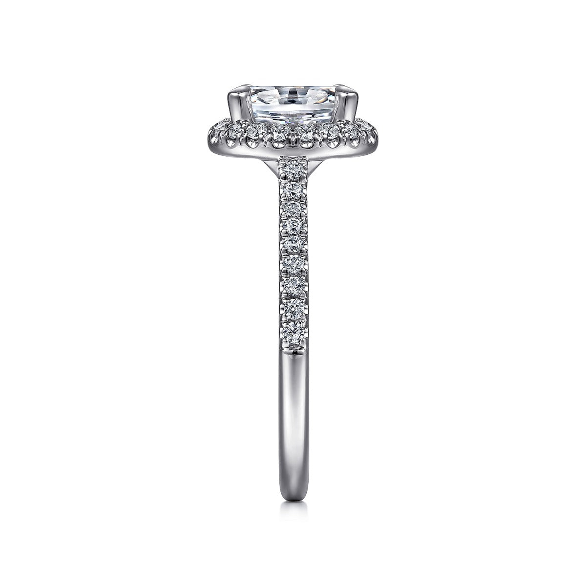 Idina - 14K White Gold Oval Halo Semi-Mount Ring