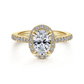 Idina - 14K Yellow Gold Oval Halo Semi-Mount Ring
