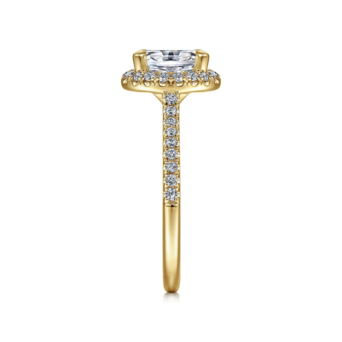 Idina - 14K Yellow Gold Oval Halo Semi-Mount Ring
