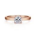Paula - 14K Rose Gold Cushion Cut Semi-Mount Ring