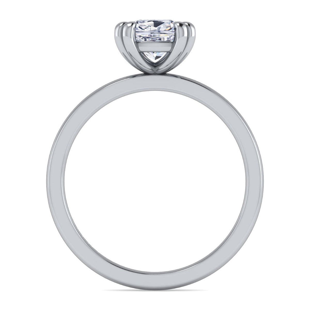 Paula - 14K White Gold Cushion Cut Diamond Engagement Ring