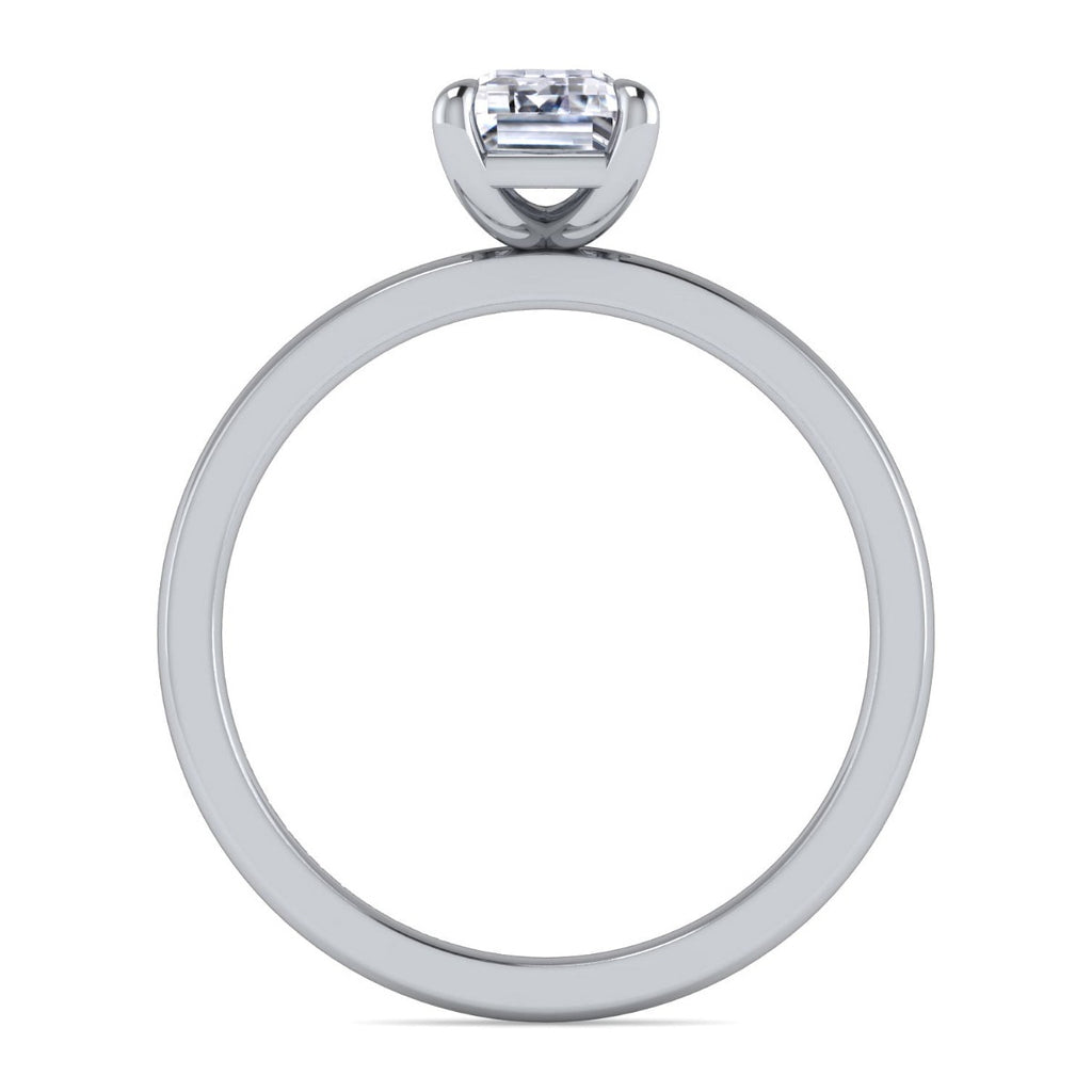 Paula - 14K White Gold Emerald Cut Semi-Mount Ring
