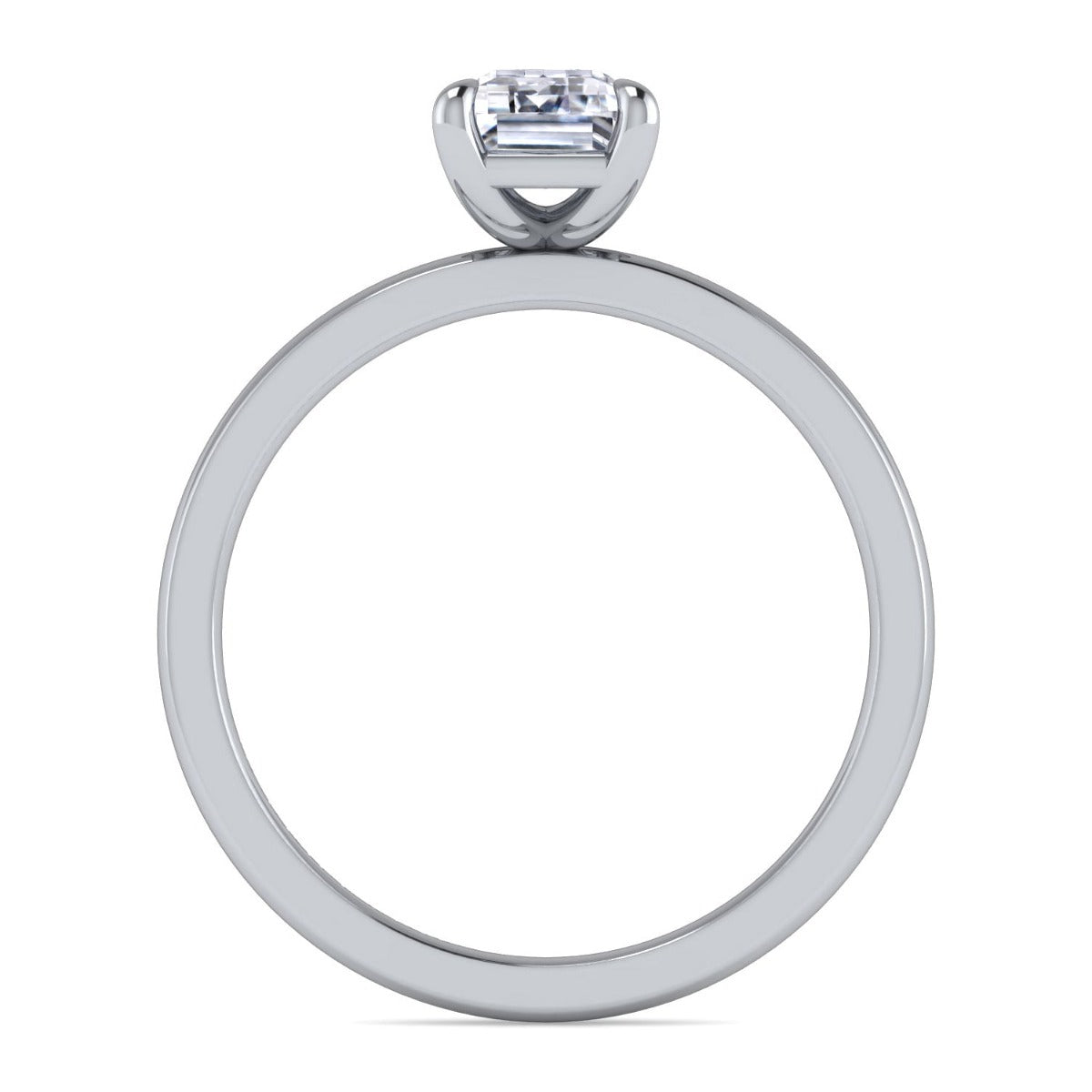 Paula - 14K White Gold Emerald Cut Semi-Mount Ring