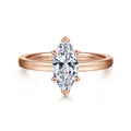 Paula - 14K Rose Gold Marquise Semi-Mount Ring