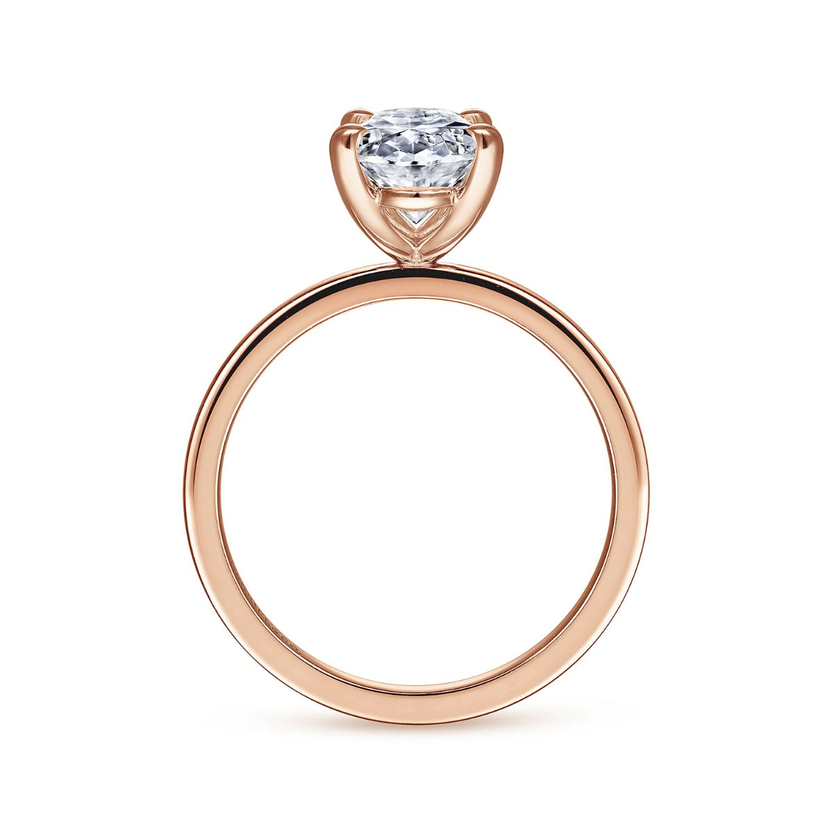 Paula - 14K Rose Gold Oval Diamond Semi-Mount Ring