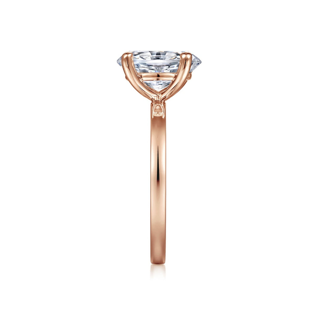 Paula - 14K Rose Gold Oval Diamond Semi-Mount Ring