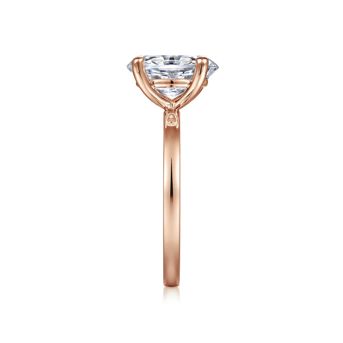 Paula - 14K Rose Gold Oval Diamond Semi-Mount Ring
