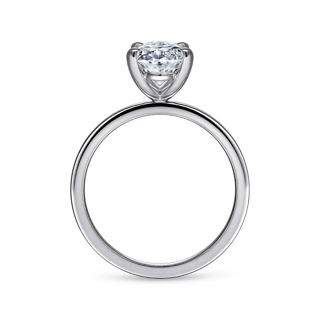 Paula - 14K White Gold Oval Diamond Engagement Ring