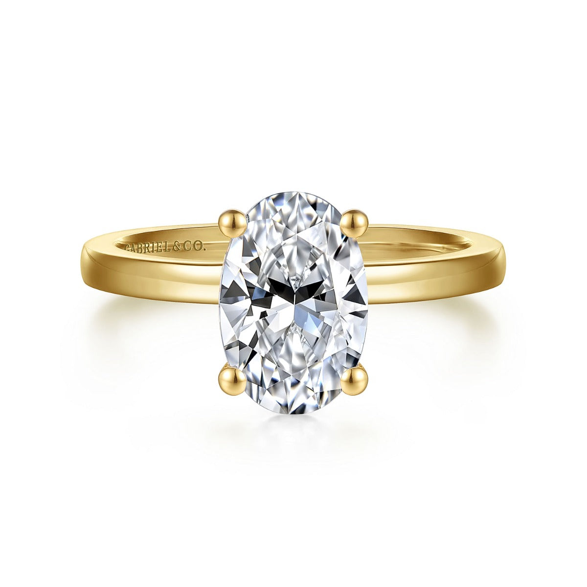 Paula - 14K Yellow Gold Oval Semi-Mount Ring
