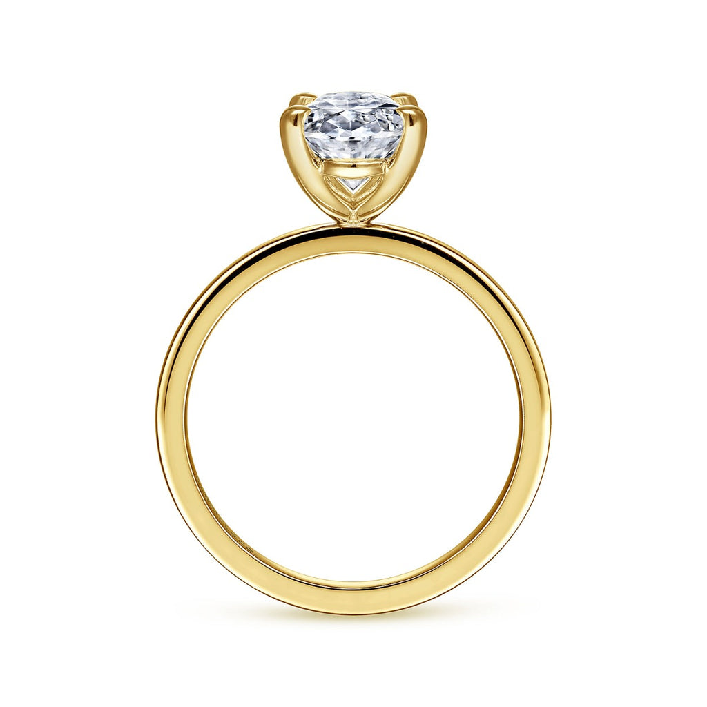 Paula - 14K Yellow Gold Oval Semi-Mount Ring