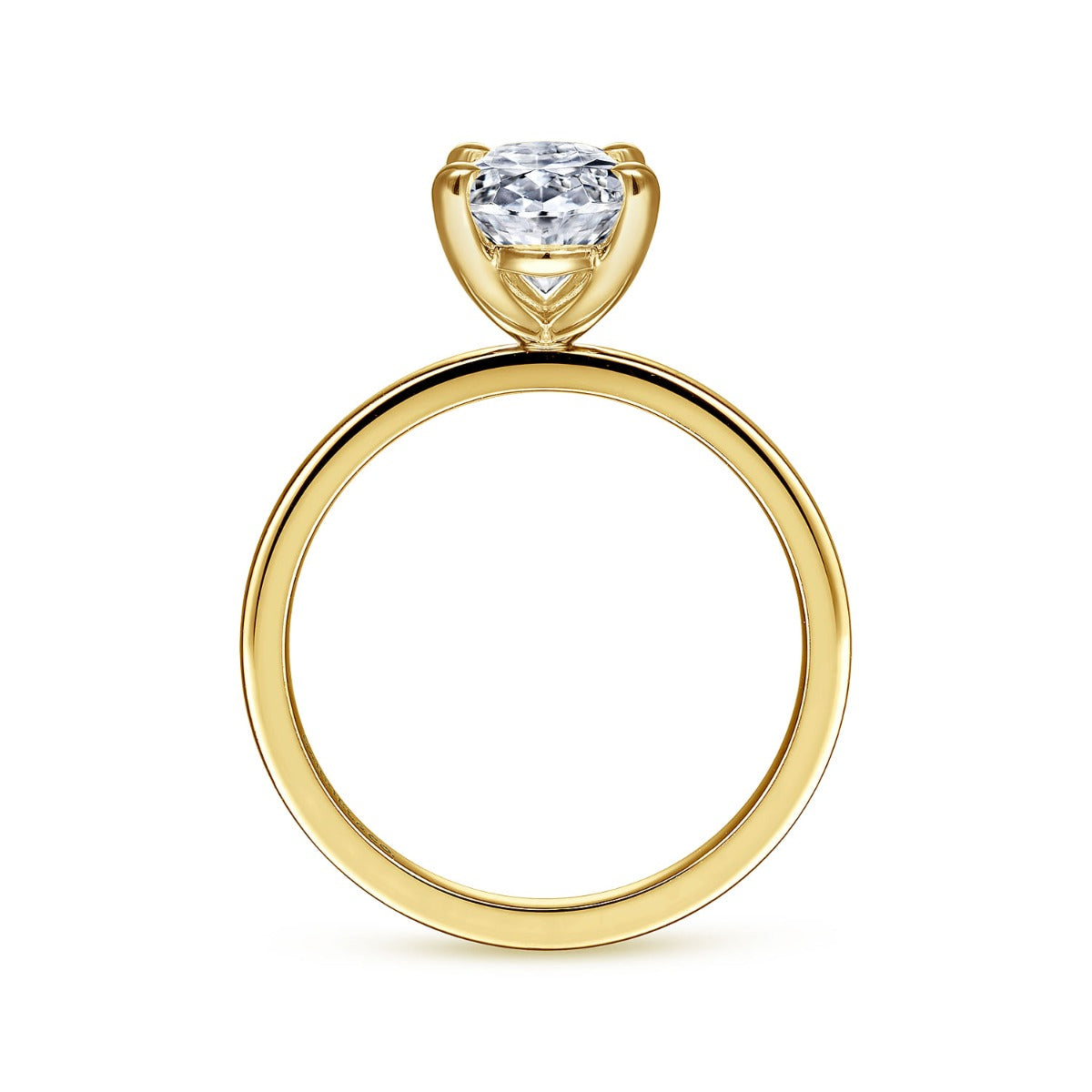 Paula - 14K Yellow Gold Oval Semi-Mount Ring