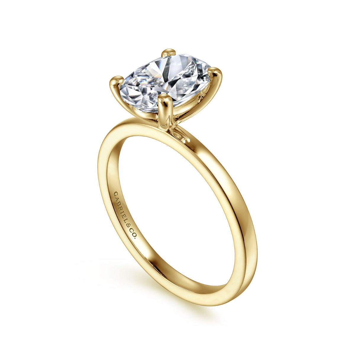 Paula - 14K Yellow Gold Oval Semi-Mount Ring