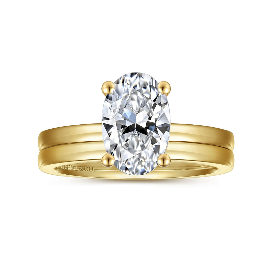 Paula - 14K Yellow Gold Oval Semi-Mount Ring