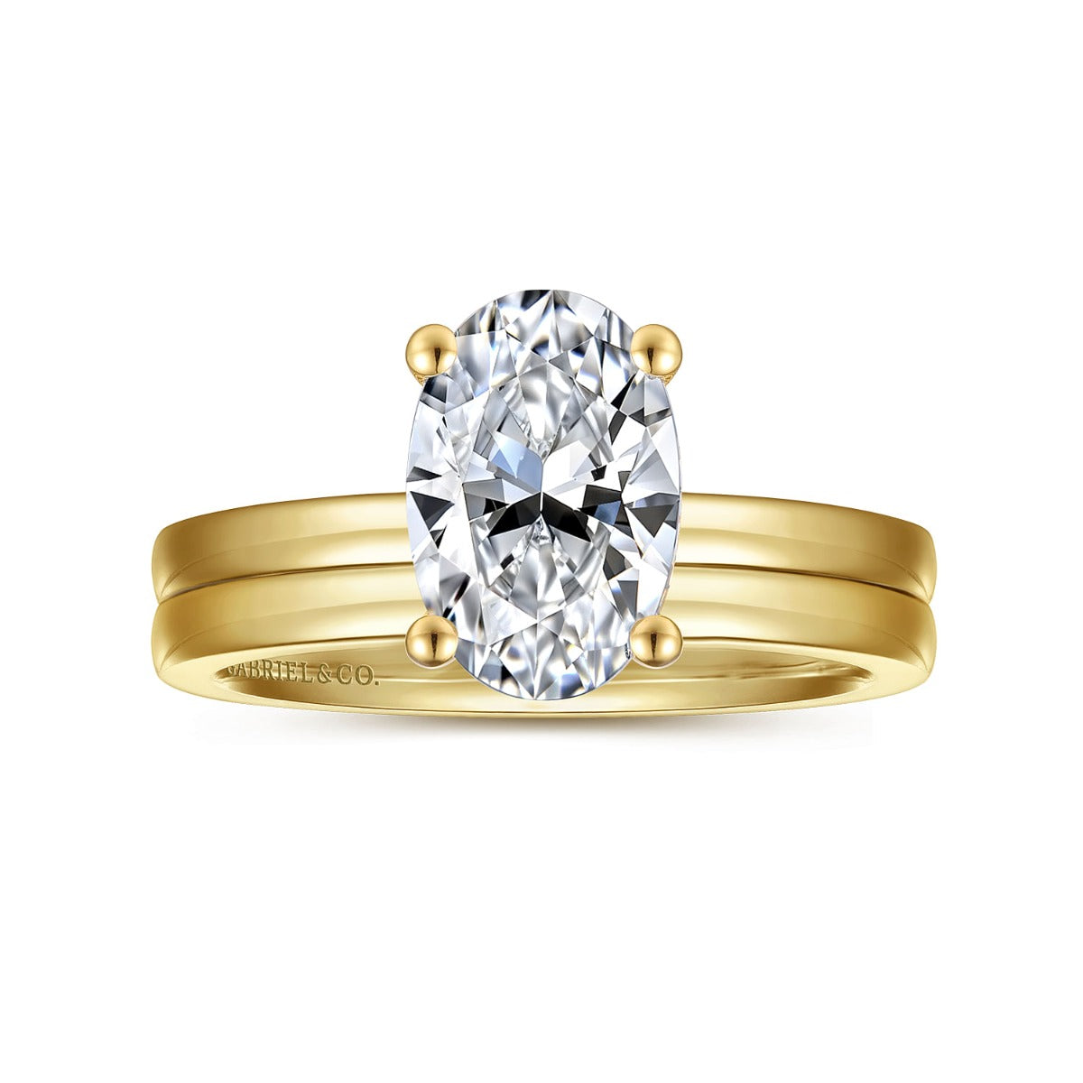 Paula - 14K Yellow Gold Oval Semi-Mount Ring