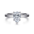 Paula - 14K White Gold Pear Shape Semi-Mount Ring