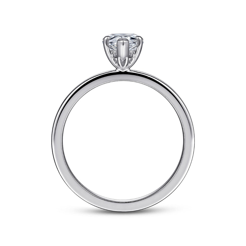 Paula - 14K White Gold Pear Shape Semi-Mount Ring