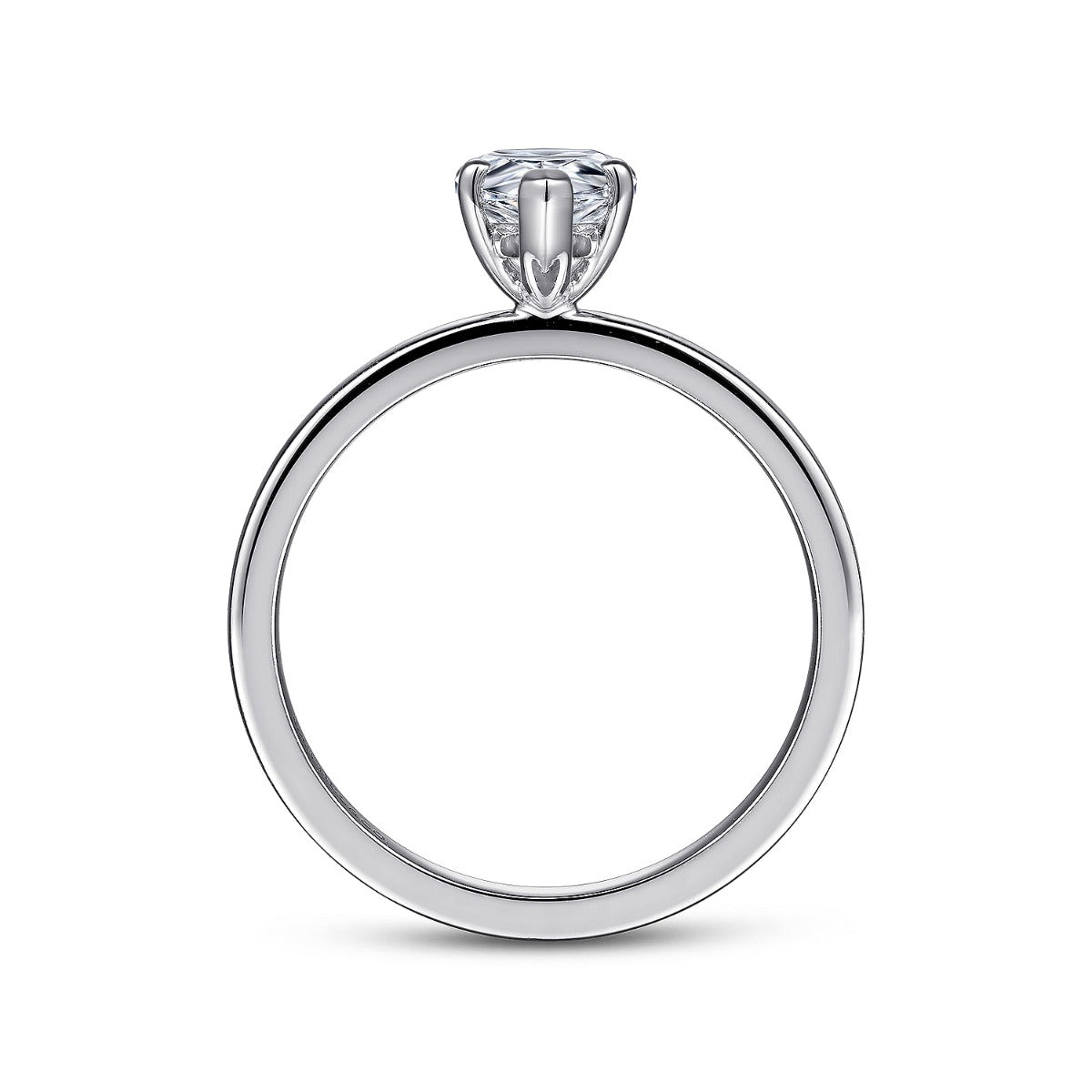 Paula - 14K White Gold Pear Shape Semi-Mount Ring