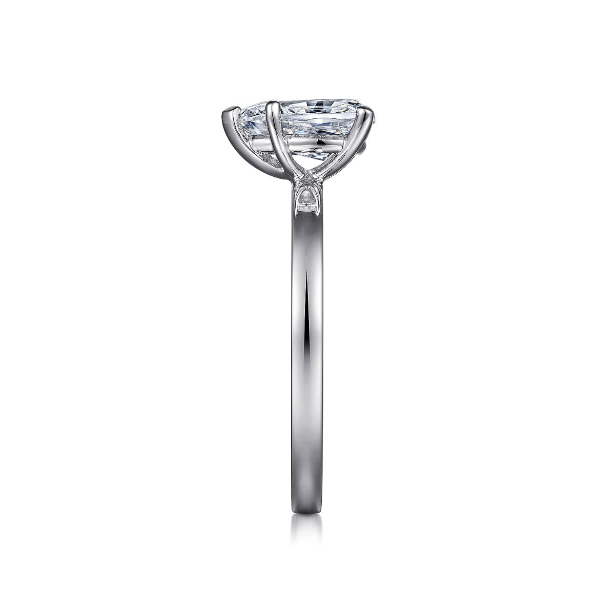 Paula - 14K White Gold Pear Shape Semi-Mount Ring
