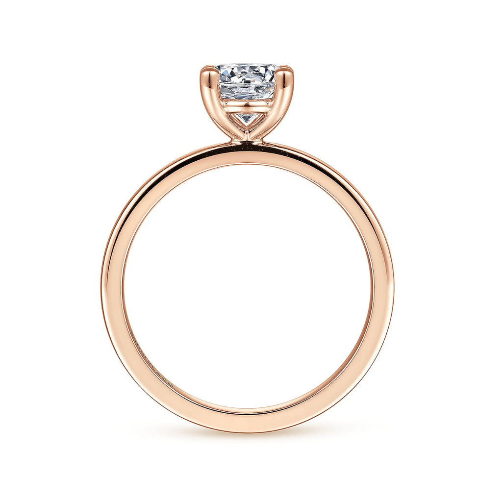Paula - 14K Rose Gold Round Semi-Mount Ring