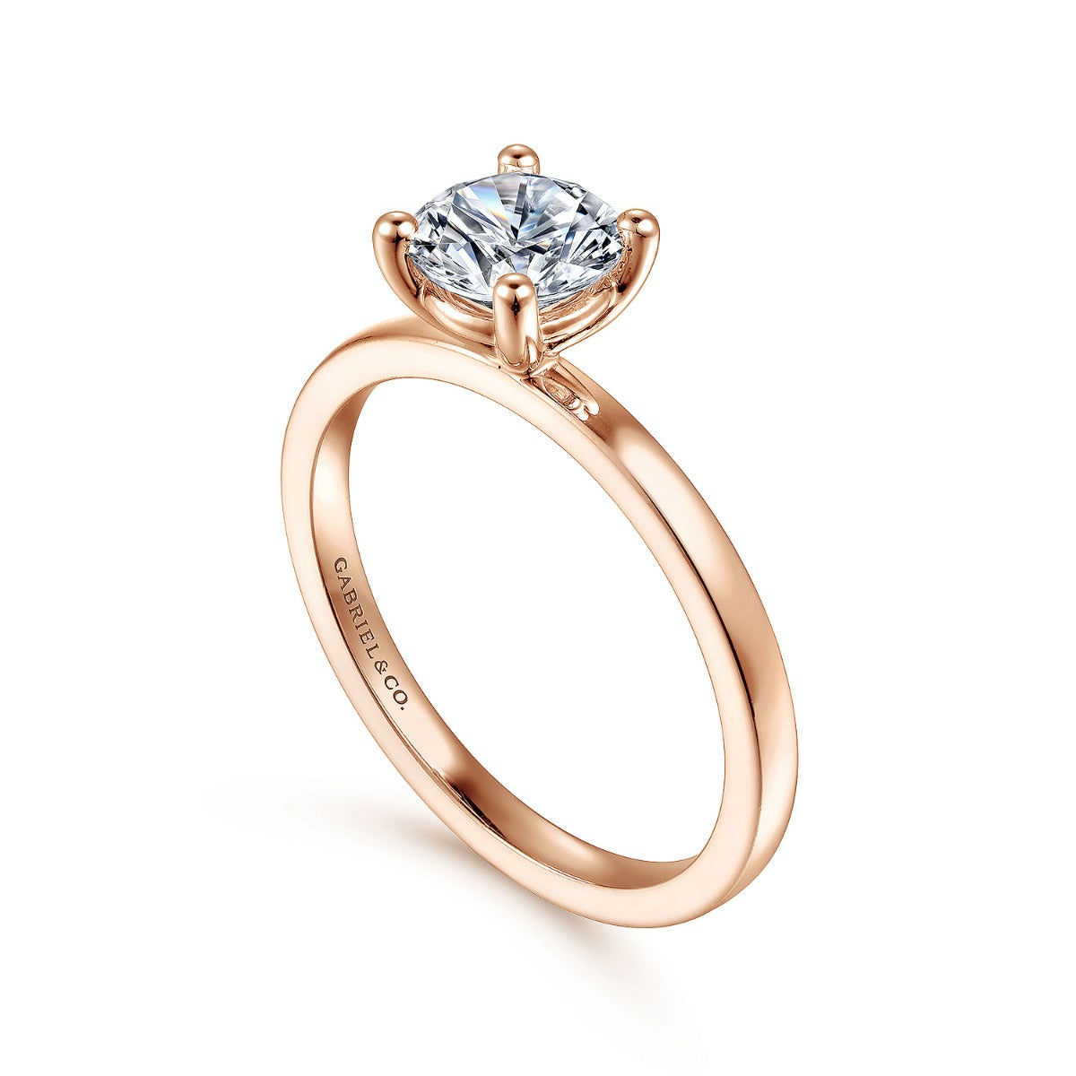 Paula - 14K Rose Gold Round Semi-Mount Ring