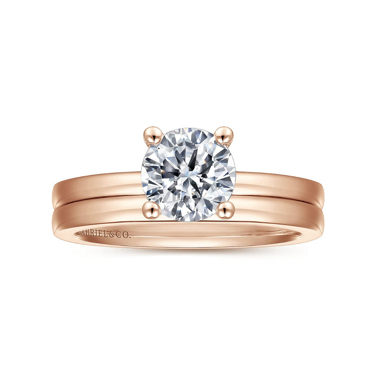 Paula - 14K Rose Gold Round Semi-Mount Ring