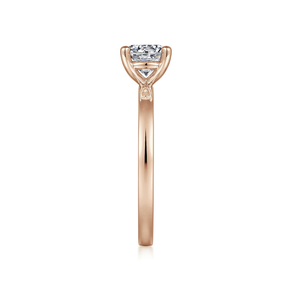 Paula - 14K Rose Gold Round Semi-Mount Ring