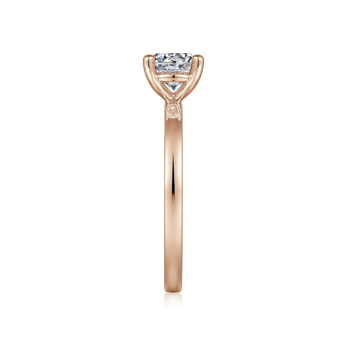 Paula - 14K Rose Gold Round Semi-Mount Ring