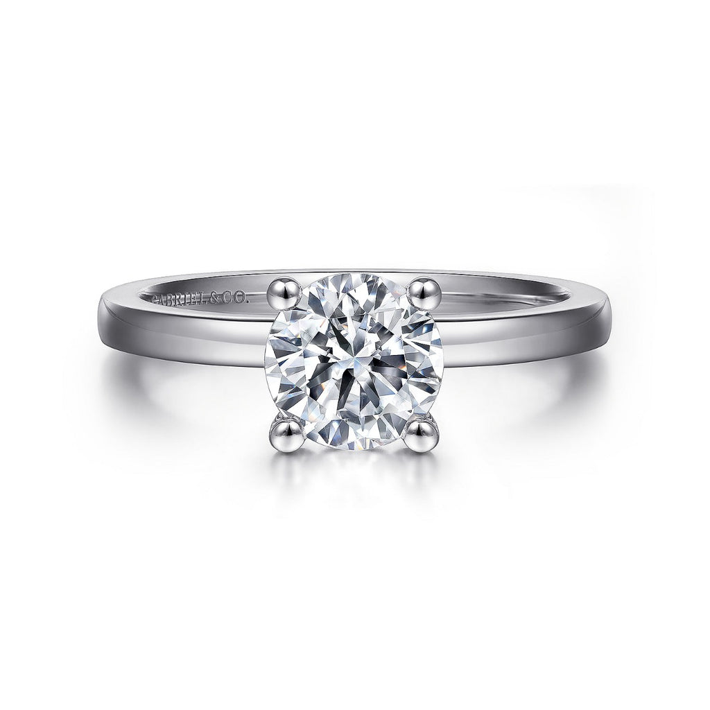 Paula - 14K White Gold Round Semi-Mount Ring