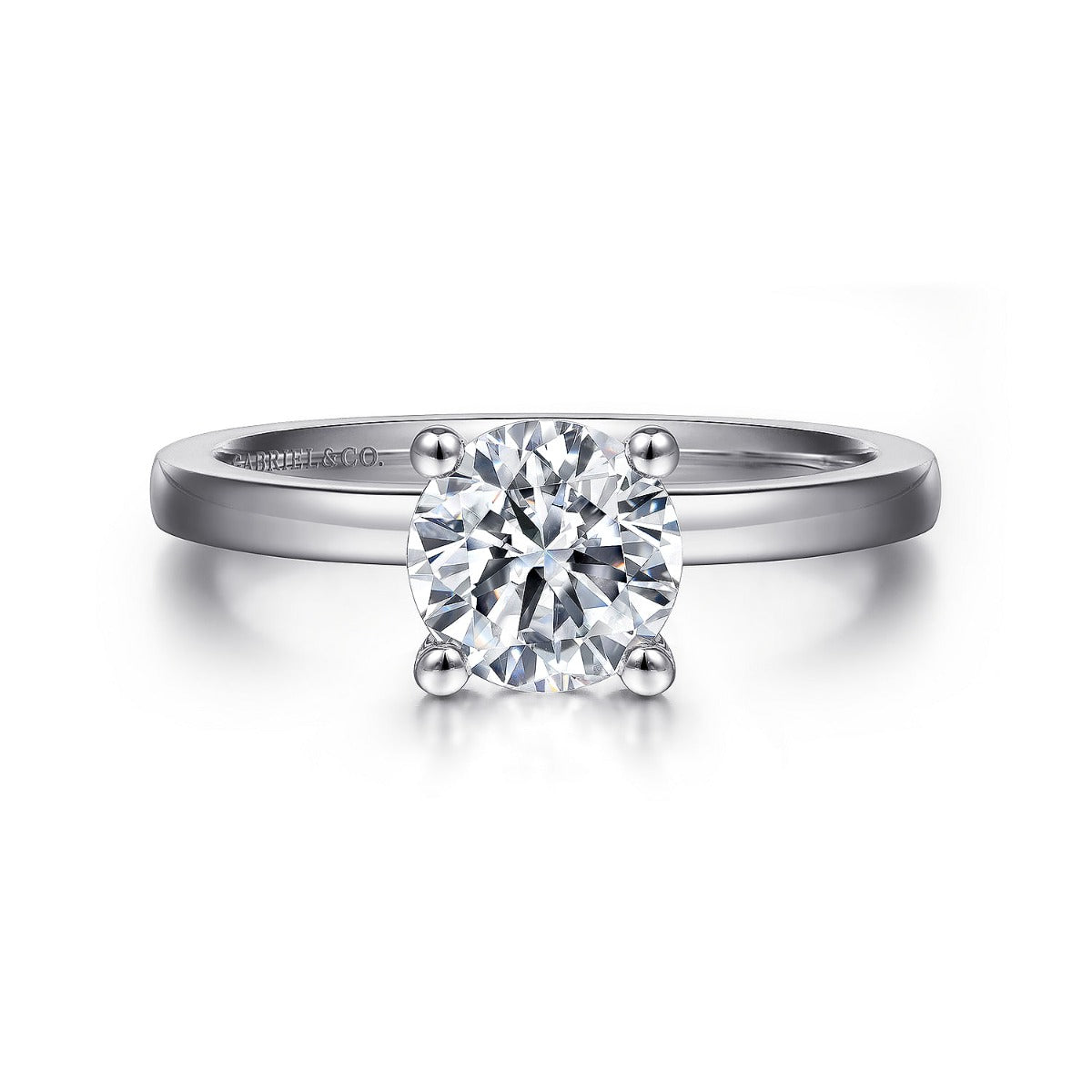 Paula - 14K White Gold Round Semi-Mount Ring