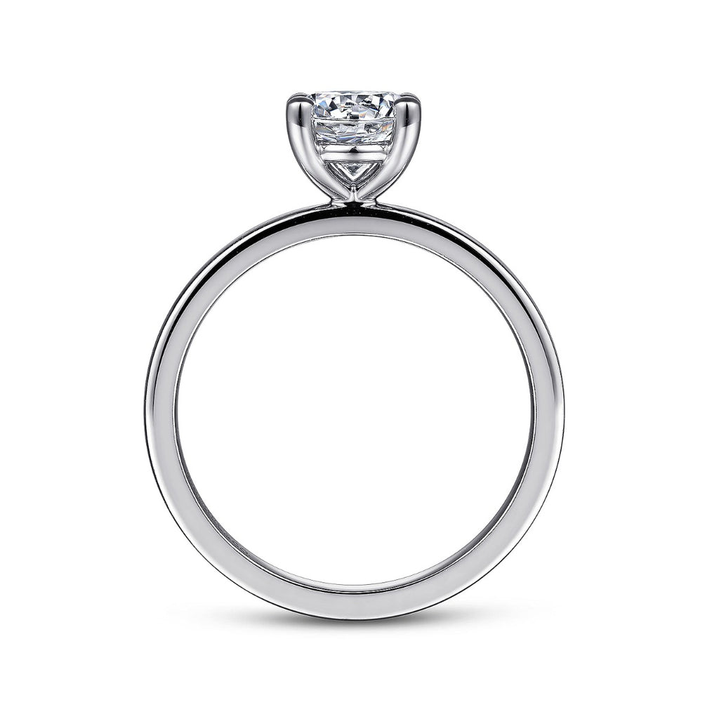 Paula - 14K White Gold Round Semi-Mount Ring