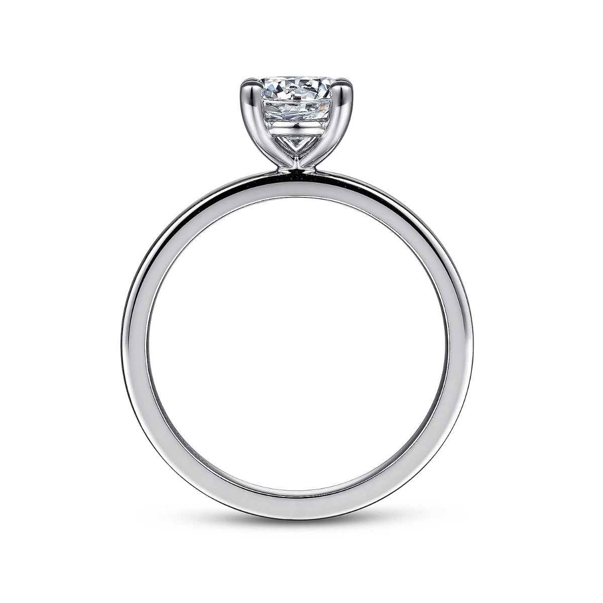 Paula - 14K White Gold Round Semi-Mount Ring
