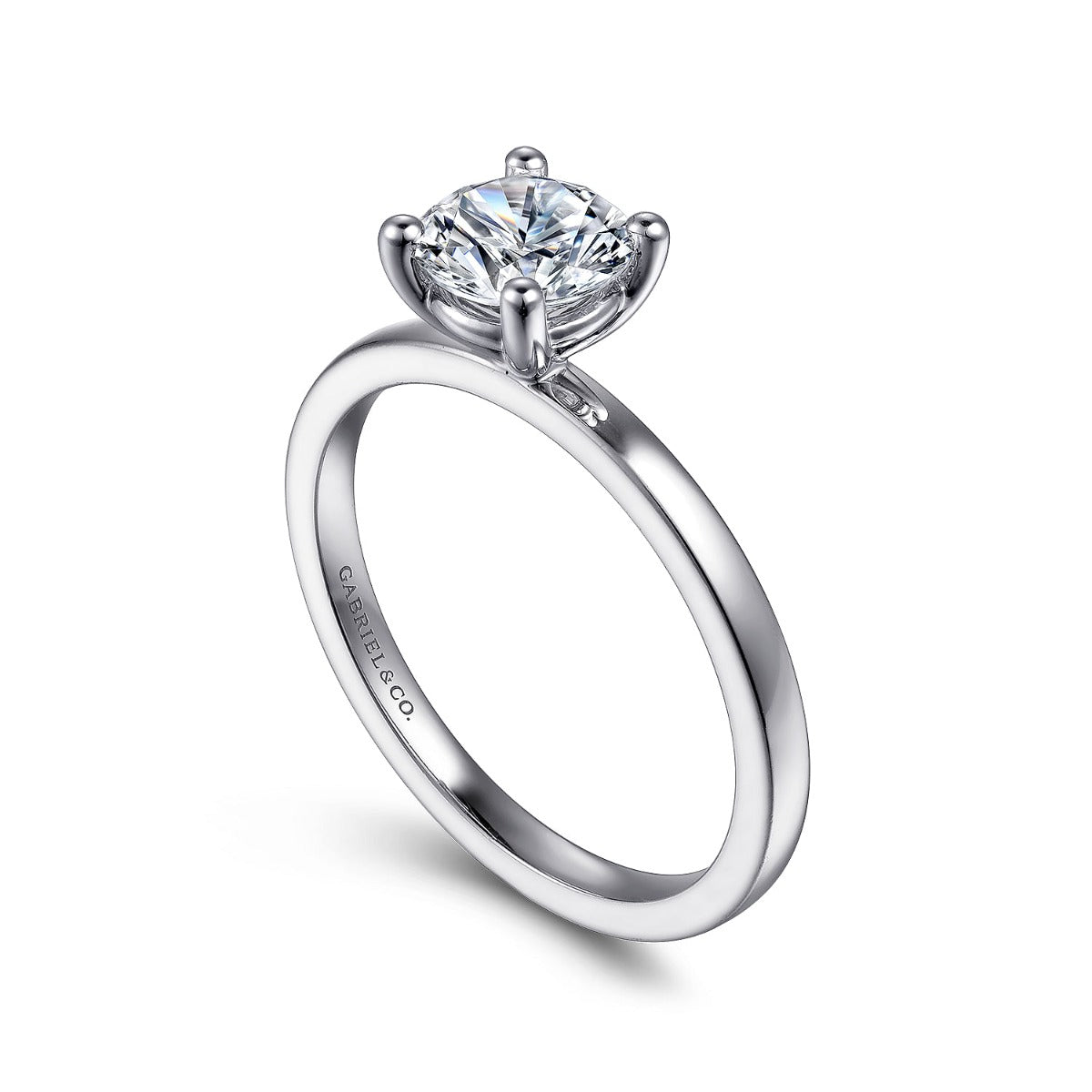 Paula - 14K White Gold Round Semi-Mount Ring