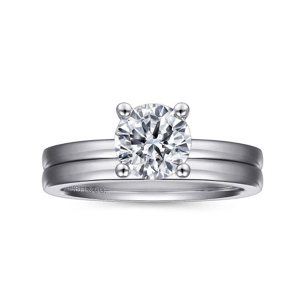 Paula - 14K White Gold Round Semi-Mount Ring