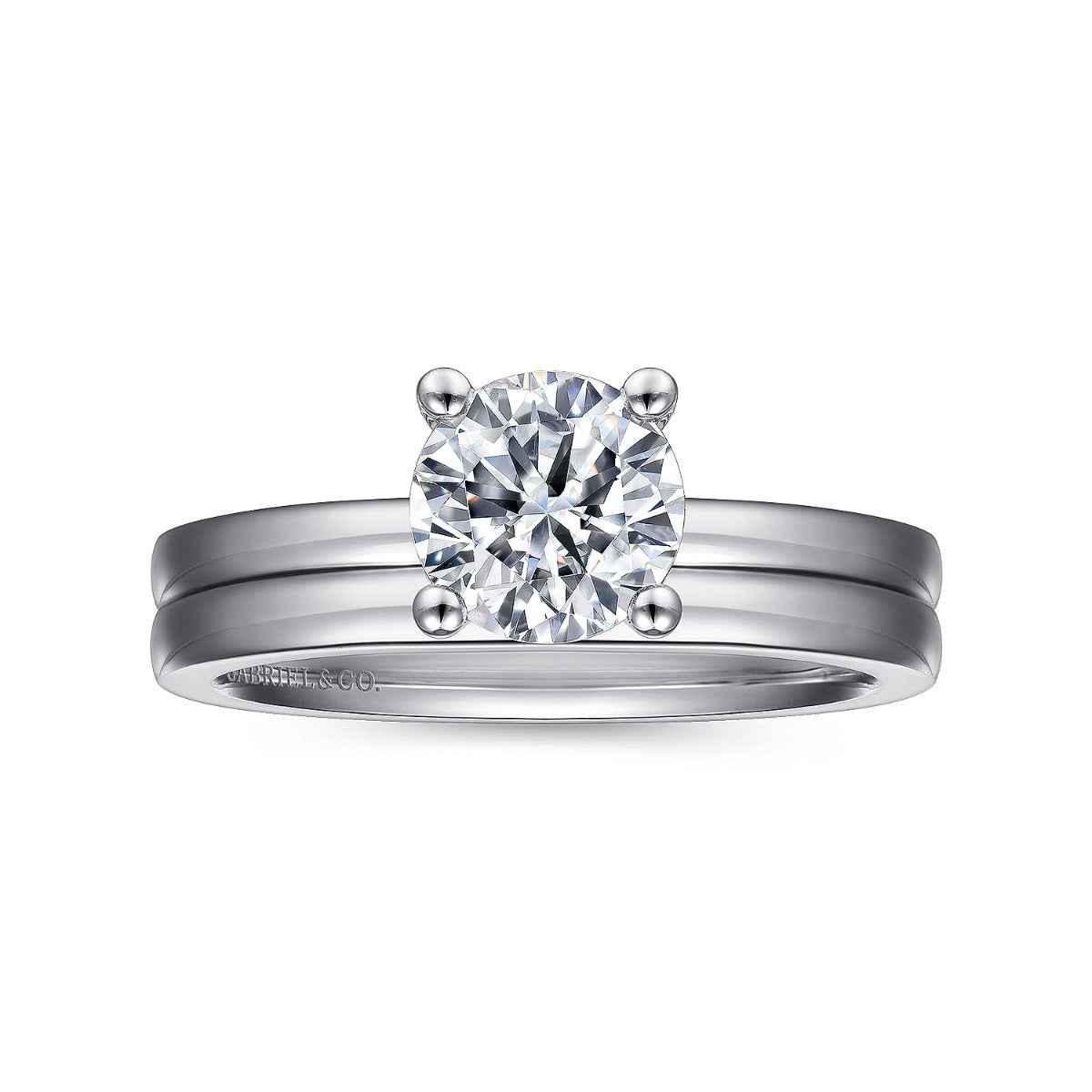 Paula - 14K White Gold Round Semi-Mount Ring