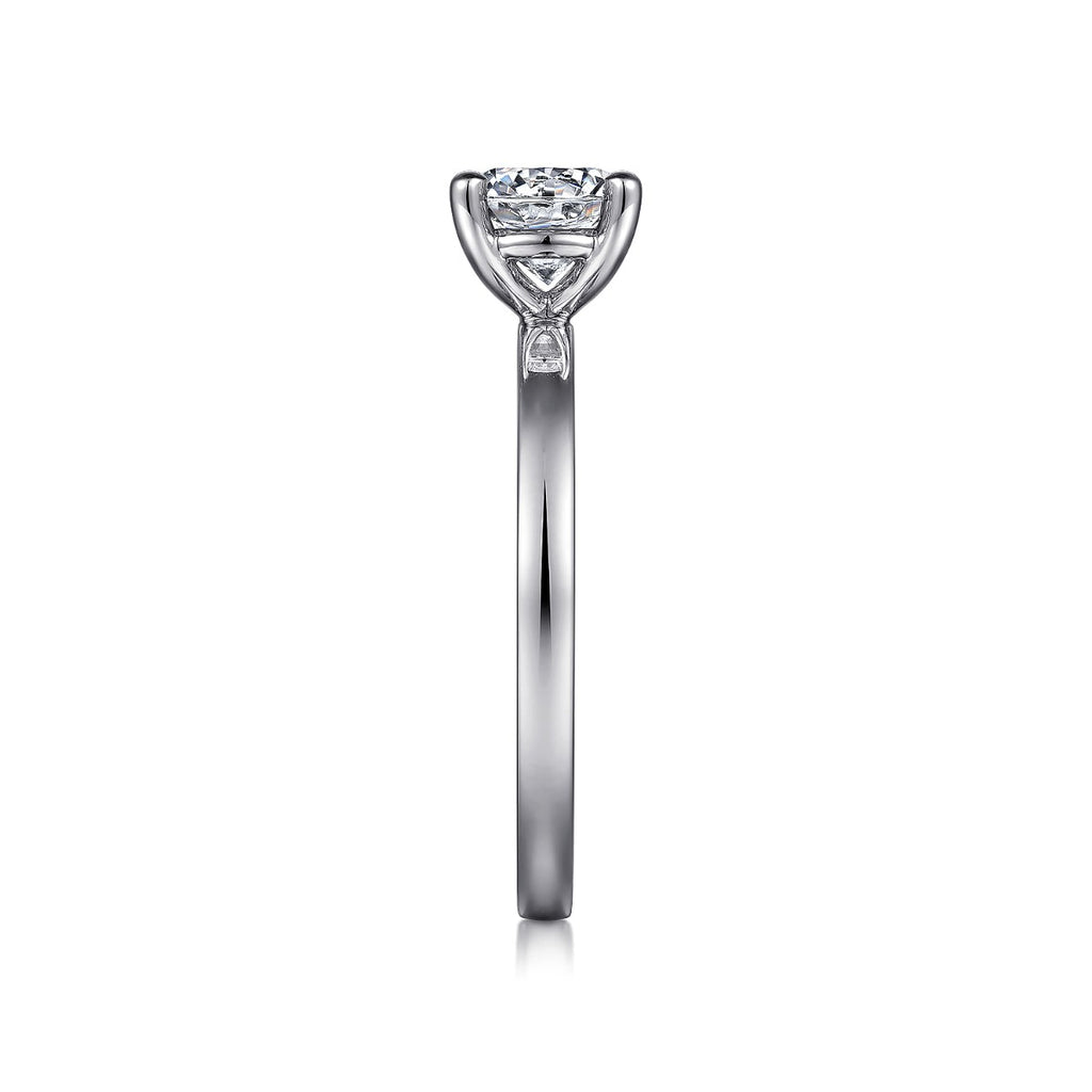 Paula - 14K White Gold Round Semi-Mount Ring